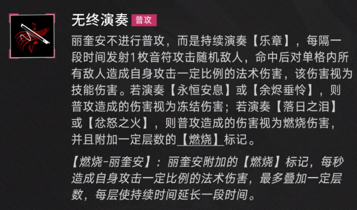 丽奎安四种挽歌技能释放效果对比图