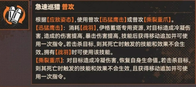 伊格蕾塔双姿态技能对比示意图