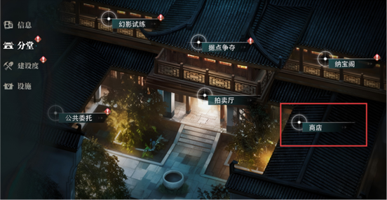 堂口商店入口界面