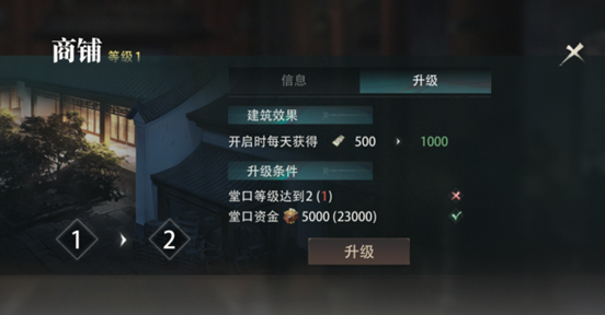 升级后资源增益效果展示
