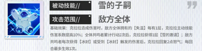 克拉拉临界技能彻骨极寒效果说明