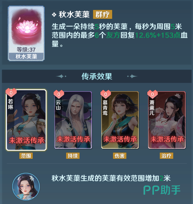 续航治疗流技能搭配示意图