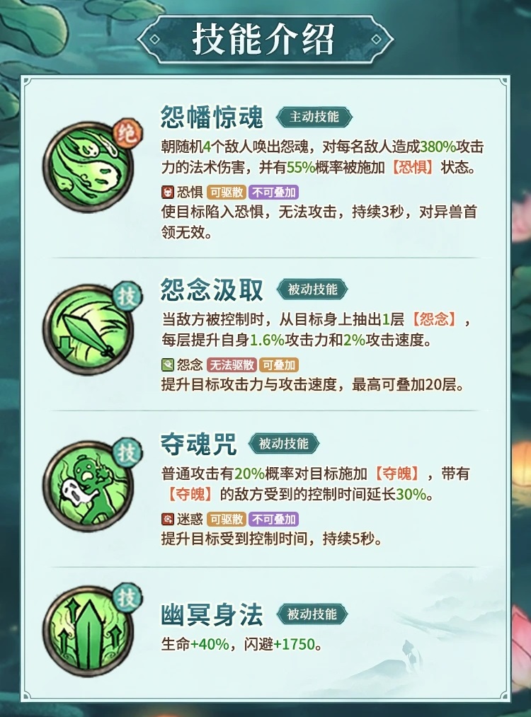 光阴之外手游司马茹角色技能详情图