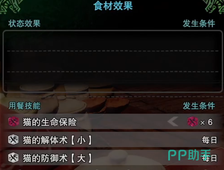 酒类猫饭技能效果说明图