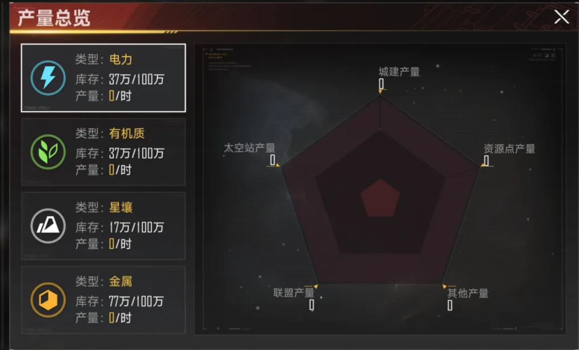 群星征途2117资源港口界面截图
