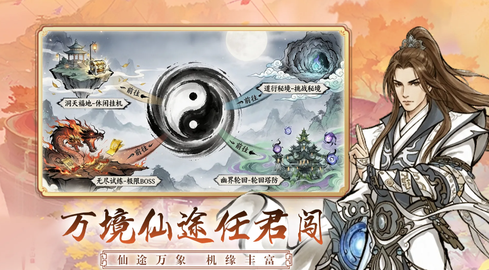 问仙红尘探索玩法场景示意图
