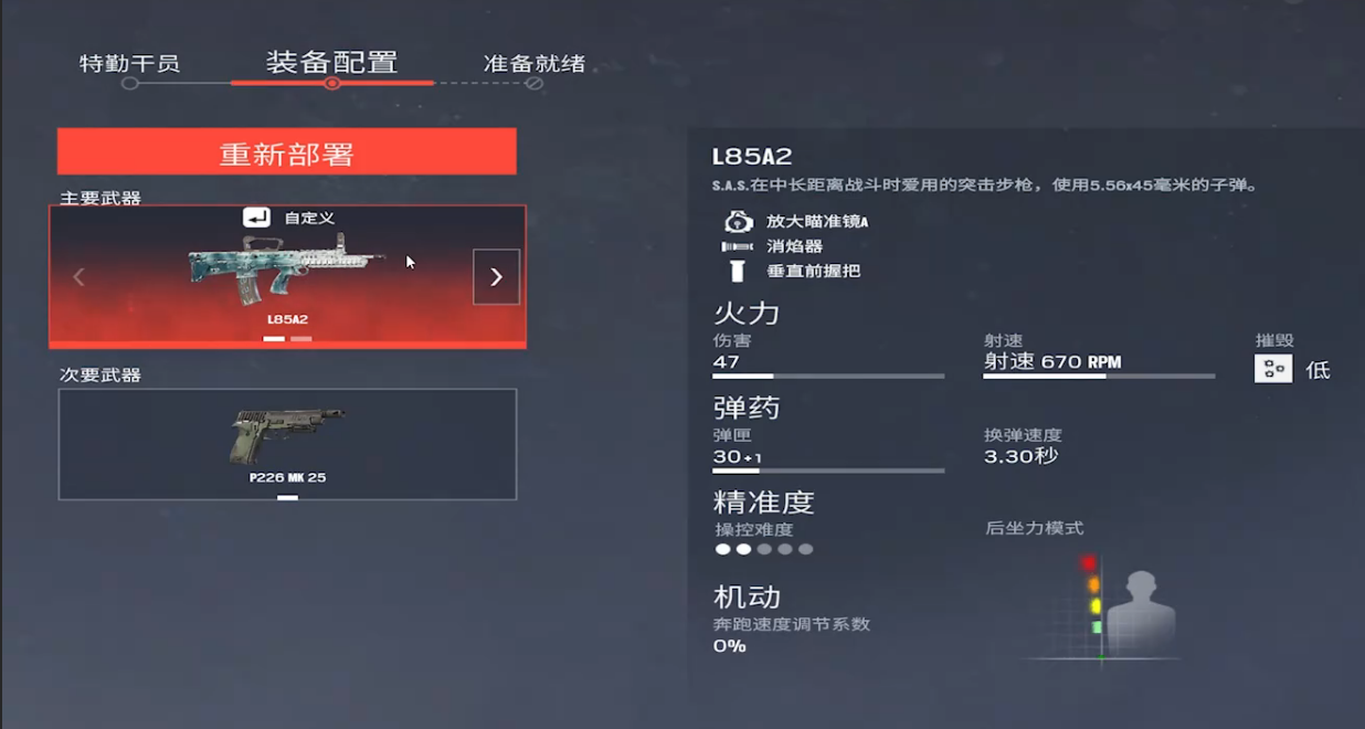 L85A2突击步枪配件配置界面