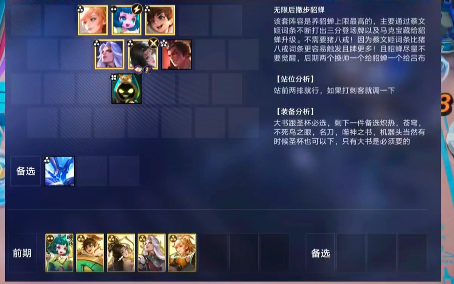 王者万象棋三分之地阵容搭配示意图