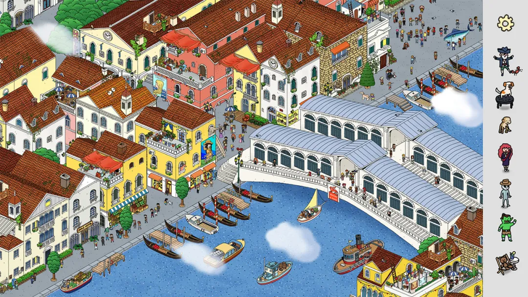 旅人苏菲亚游戏场景图：威尼斯运河与彩色房屋群落