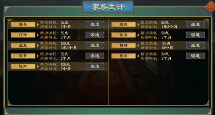 大周列国志库房产业管理界面