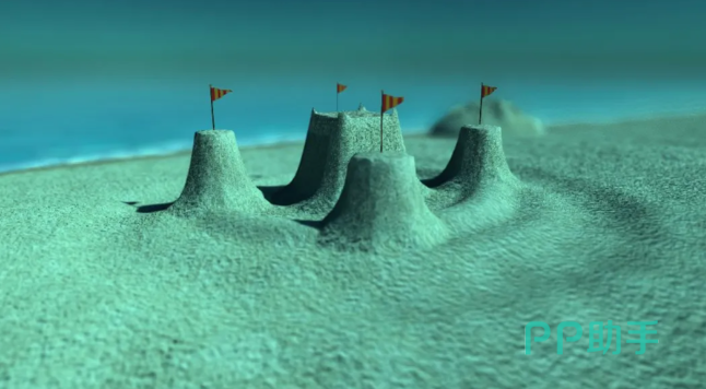 3D沙堡建造过程实机画面,呈现细腻沙粒流动与结构塑形效果