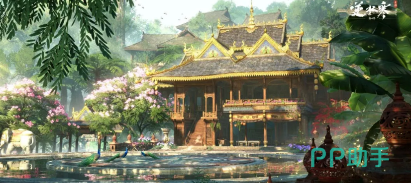 逆水寒兰沧寨热带雨林实景图
