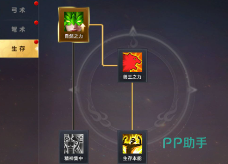 风云世界手游生存天赋技能界面截图