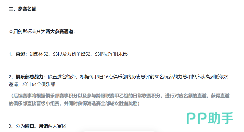剑影杯S4赛程时间表示意图