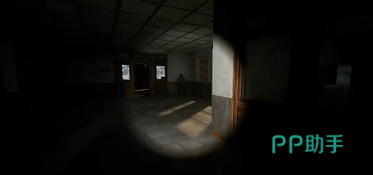 夜行后室废弃大厅远景