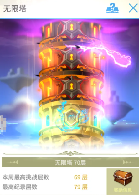 露娜蓝色大陆无限塔与夜间挂机选怪示意