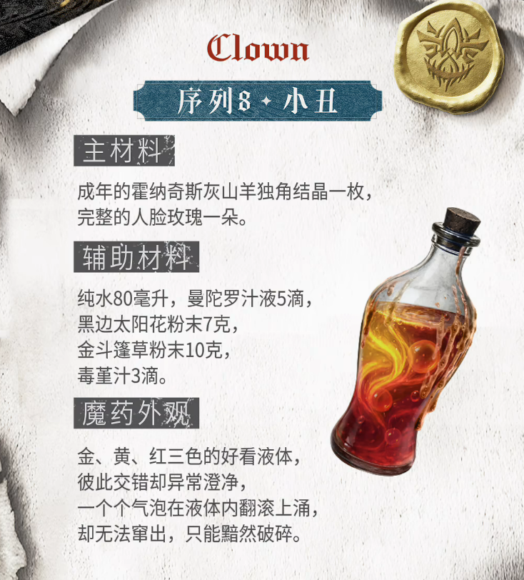 序列8小丑魔药外观与能力