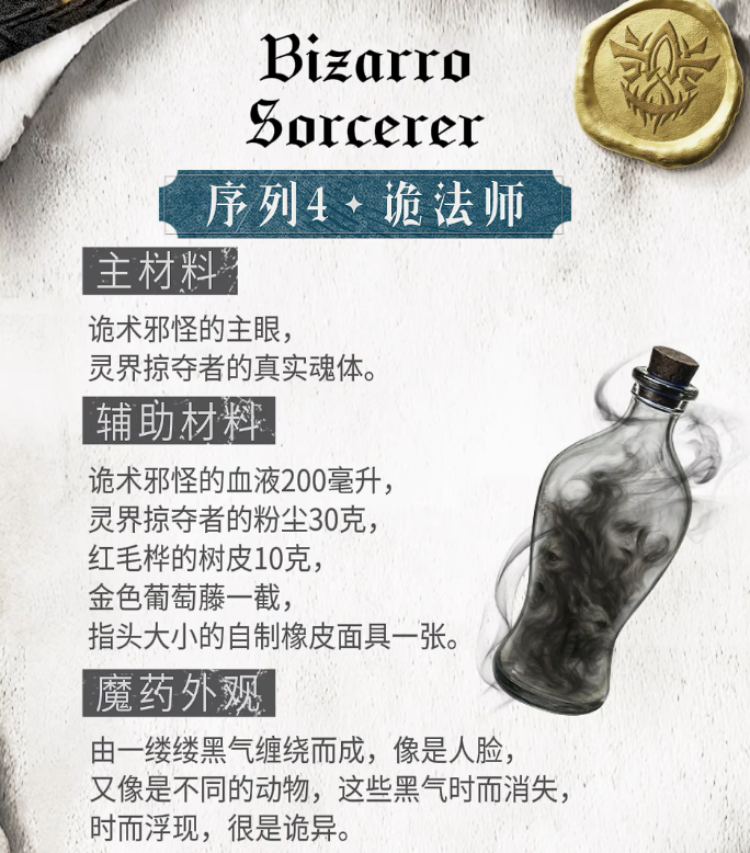 序列4诡法师魔药外观