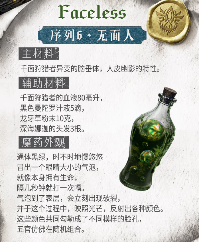 序列6无面人魔药形态