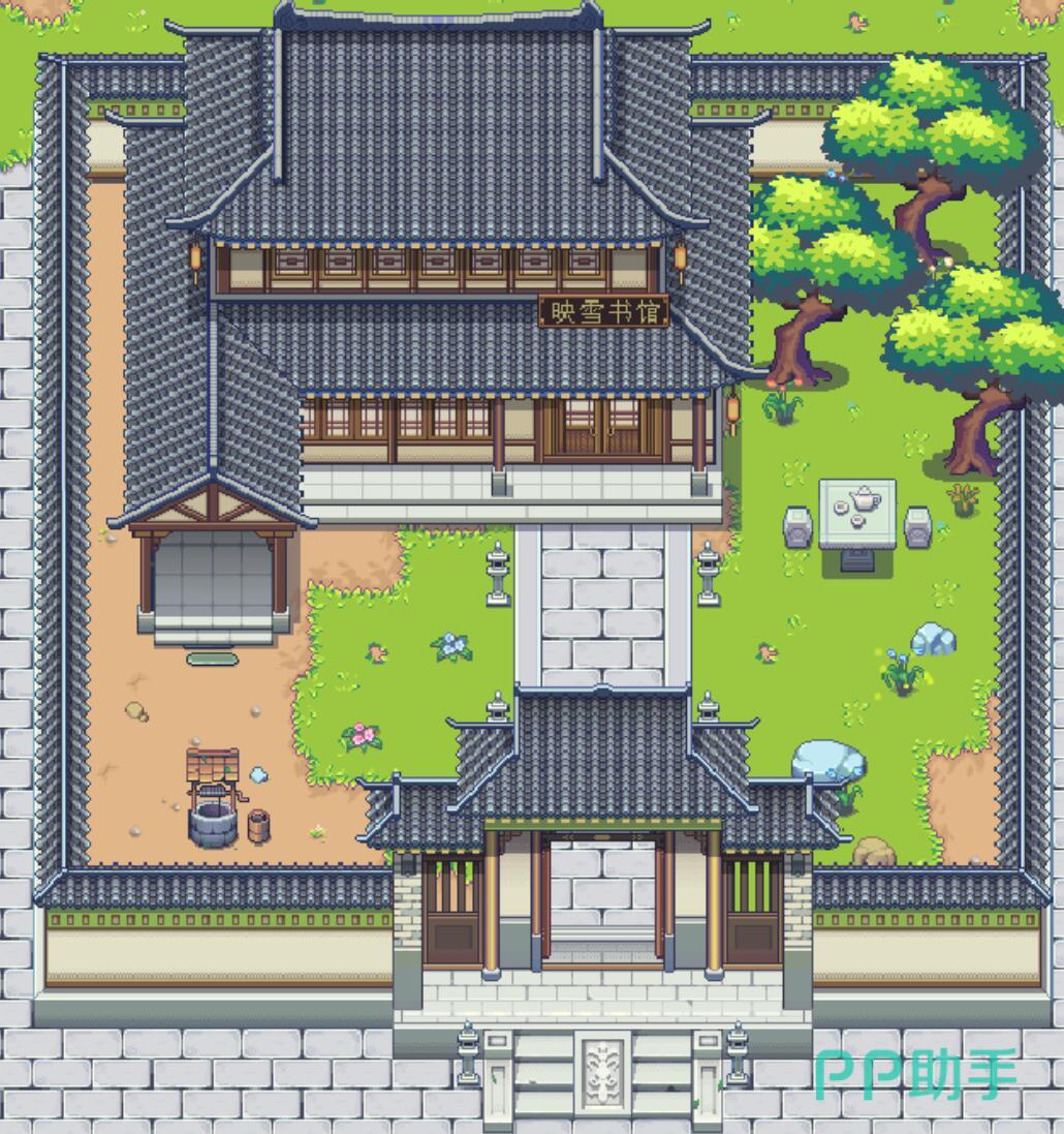 江城创业记映雪书院庭院全景图