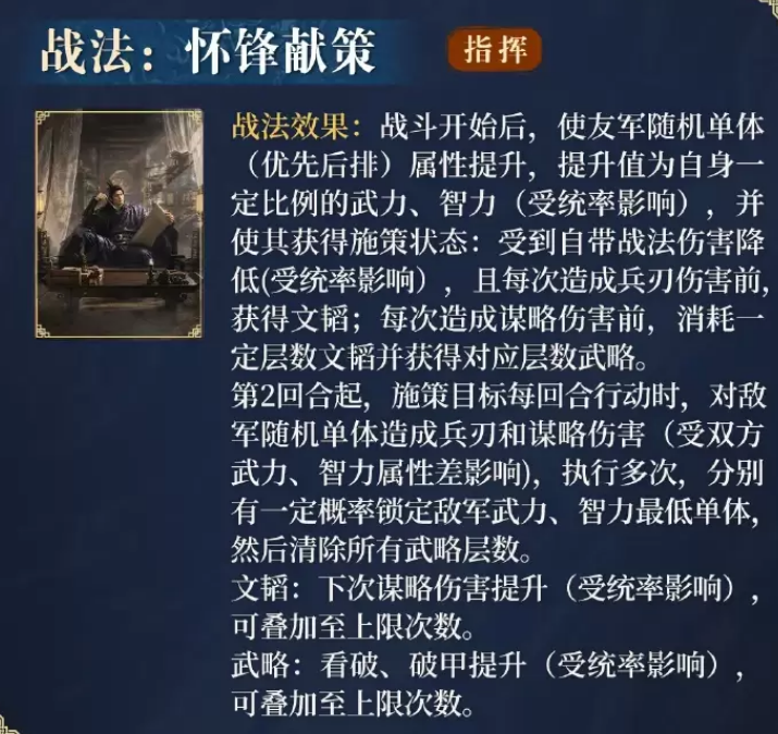 怀锋献策战法效果示意图