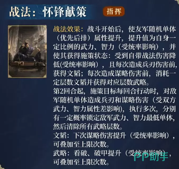 怀锋献策战法效果示意图