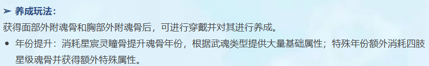 特殊年份所需四肢魂骨星级要求说明