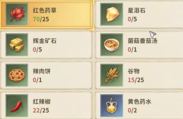 仙境传说3食材分类获取图示