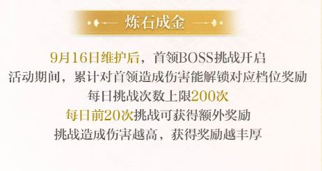 炼石成金首领挑战奖励界面