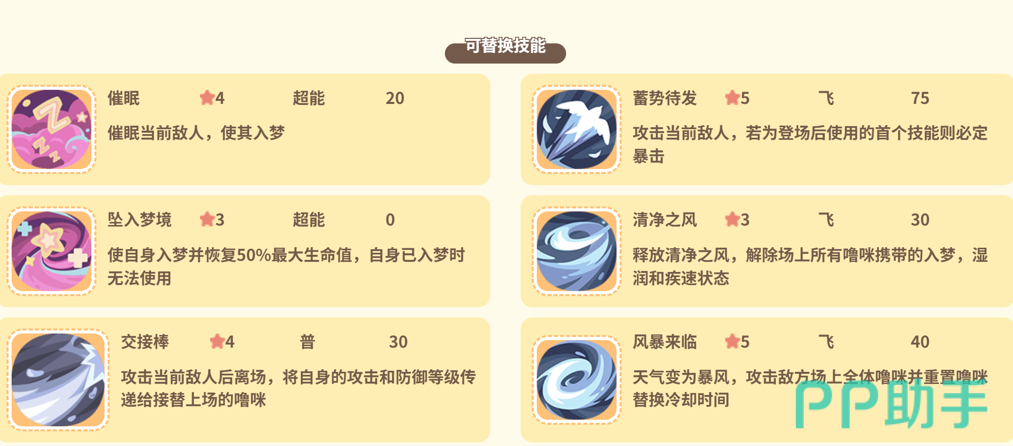 云朵蝶催眠坠入梦境交接棒技能搭配