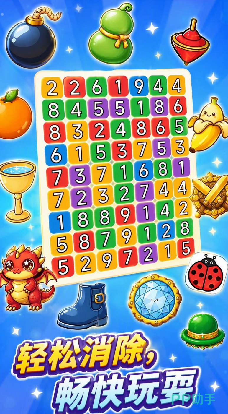 数字消消乐十乘十棋盘消除玩法截图