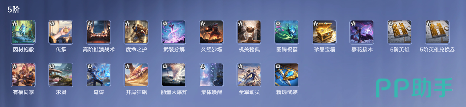 王者万象棋效果牌五阶卡牌总览