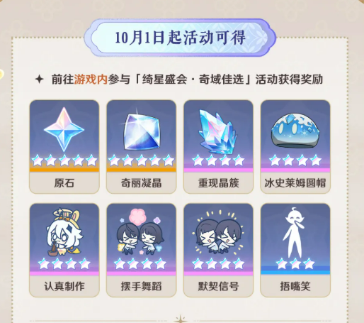 原神绮星盛会奇域佳选奖励与投票玩法