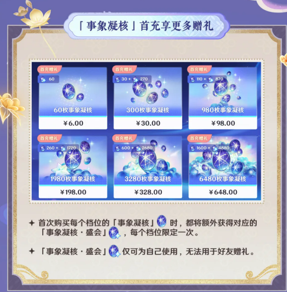 原神事象凝核首充赠礼界面