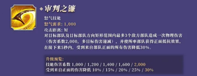 万龙觉醒塔纳提尔审判之镰技能说明