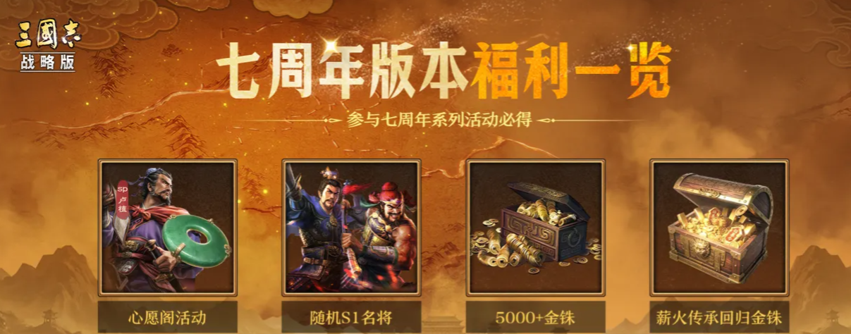 三国志战略版七周年活动福利有哪些？奖励领取攻略及活动内容介绍