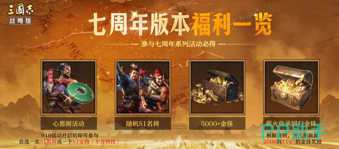 三国志战略版周年活动福利展示图
