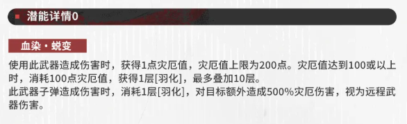 血染织羽潜能0血染蜕变灾厄值羽化效果图