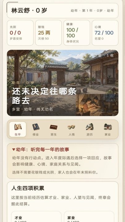 古代人生模拟器属性介绍截图