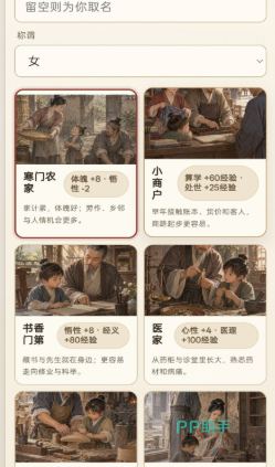古代人生模拟器家庭婚姻随机事件图