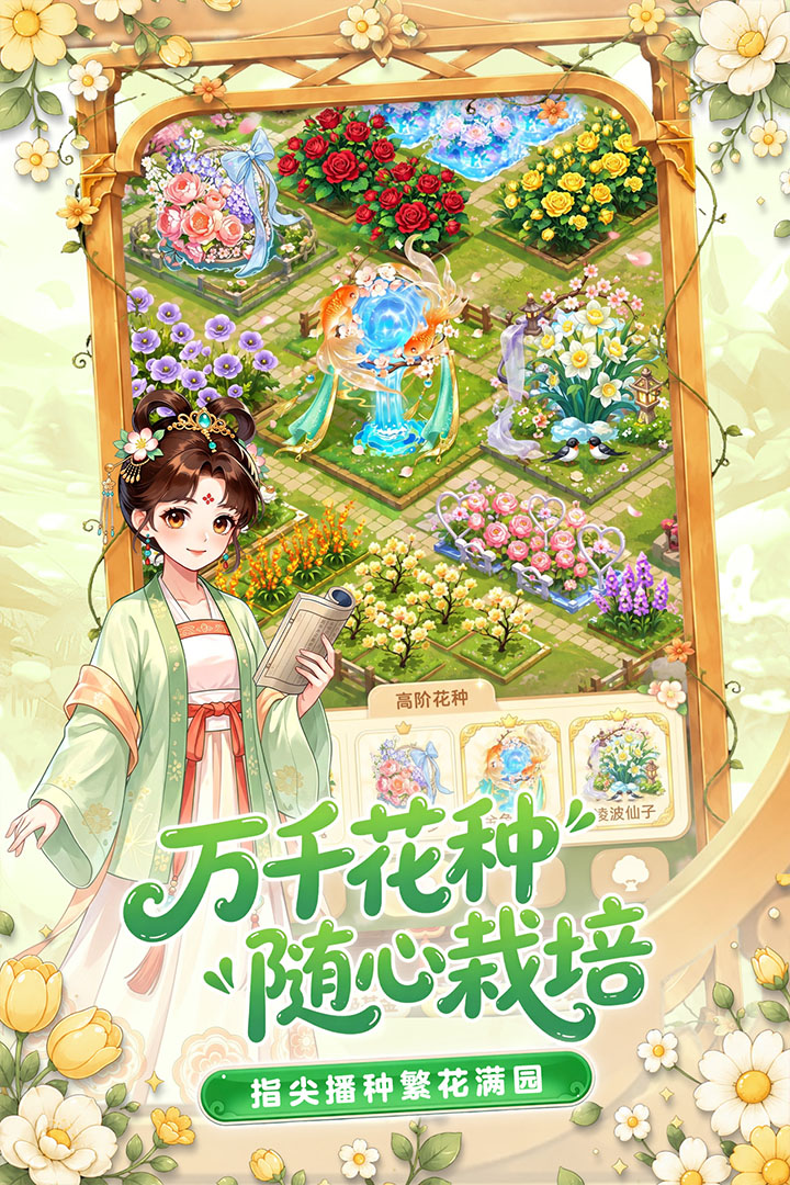 江湖田园花田经营与庭院布置场景