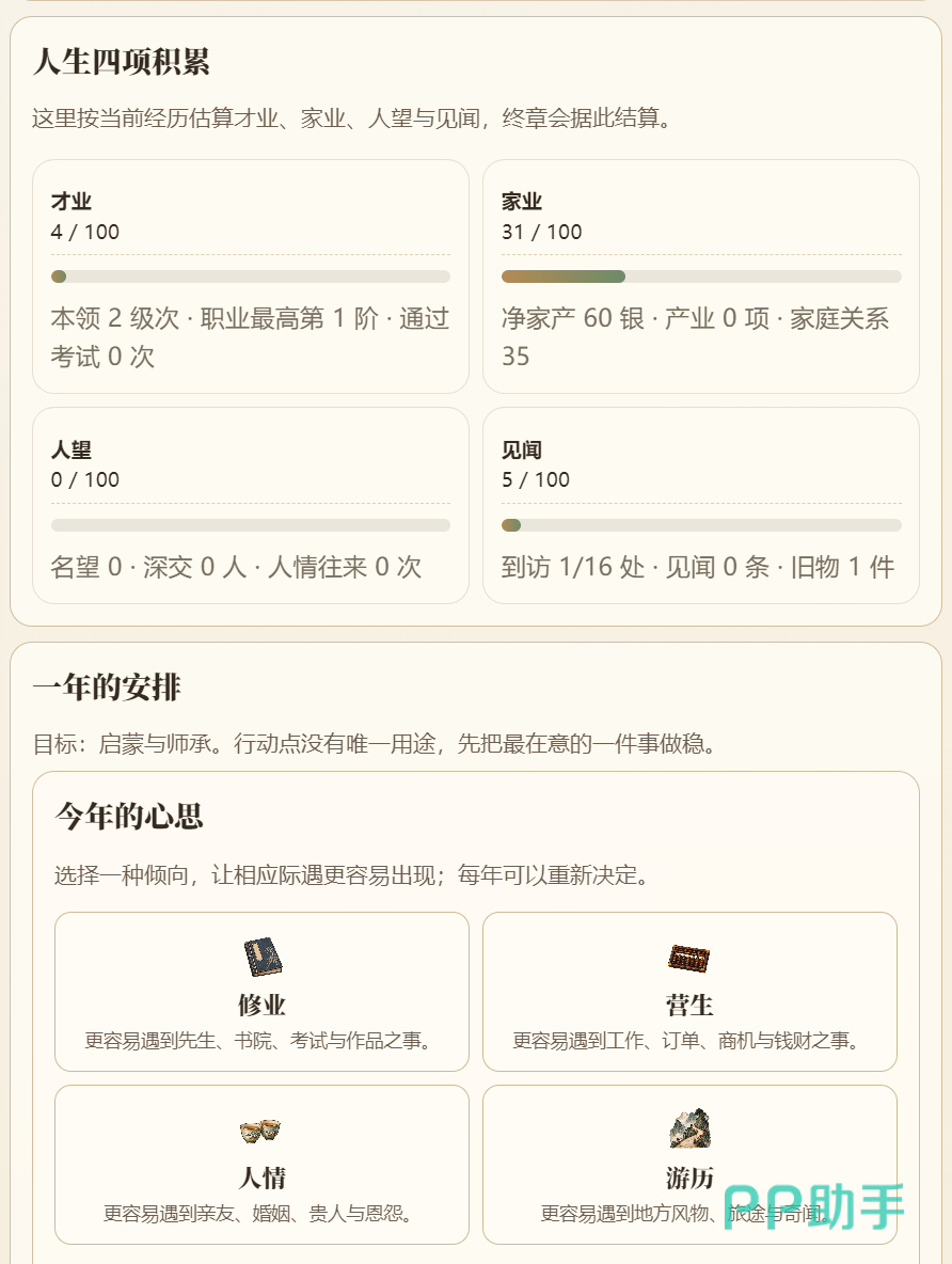 古代人生模拟器官宦武将市井生活玩法截图