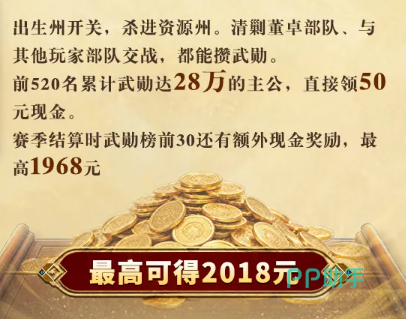 讨董赏金服中期武勋与主城繁荣度奖励