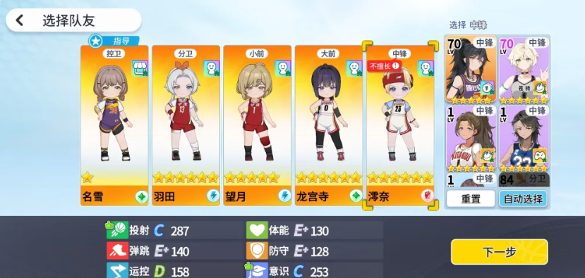 篮球少女飞跃巅峰羽田朱志香训练养成流阵容搭配图