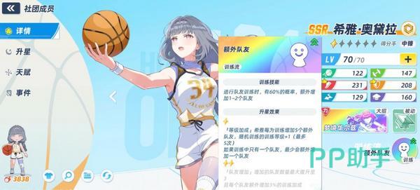 篮球少女飞跃巅峰1星至4星加成详情