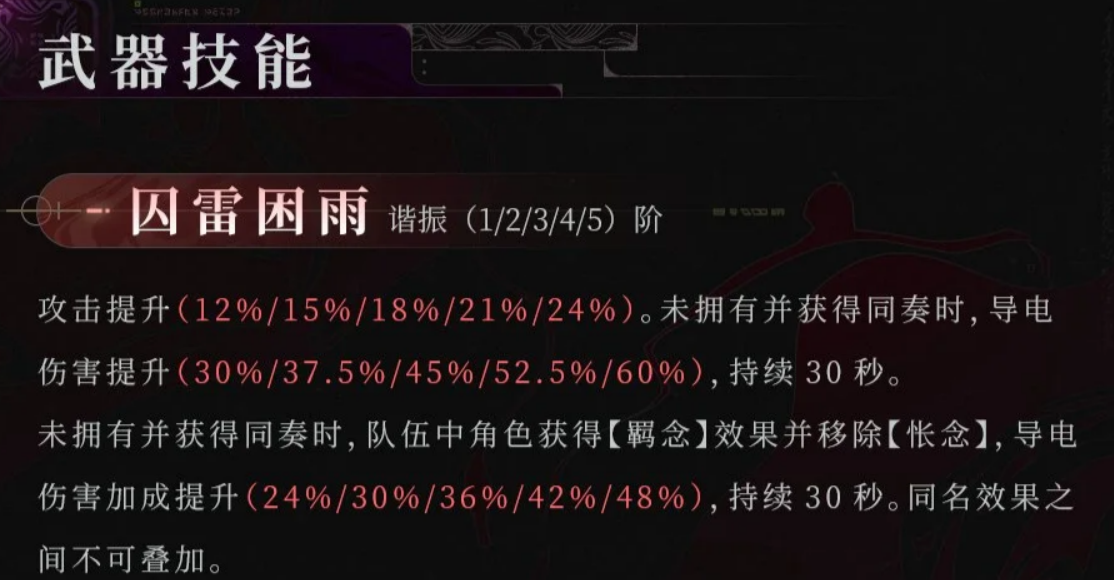 鸣潮沉冥基础属性与武器技能说明