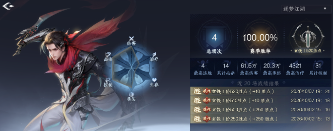 剑侠世界4无限4V4公平论剑段位匹配与云游币规则