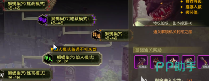 狮蝎巢穴小怪与BOSS站位示意