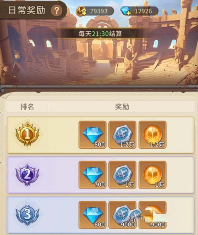 竞技场每日挑战次数与奖励说明图