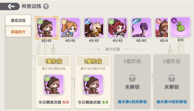 种族试炼英雄星级要求说明